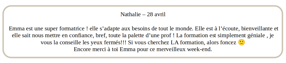 Nathalie – 28 avril